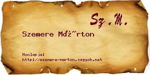 Szemere Márton névjegykártya