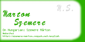 marton szemere business card