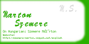 marton szemere business card